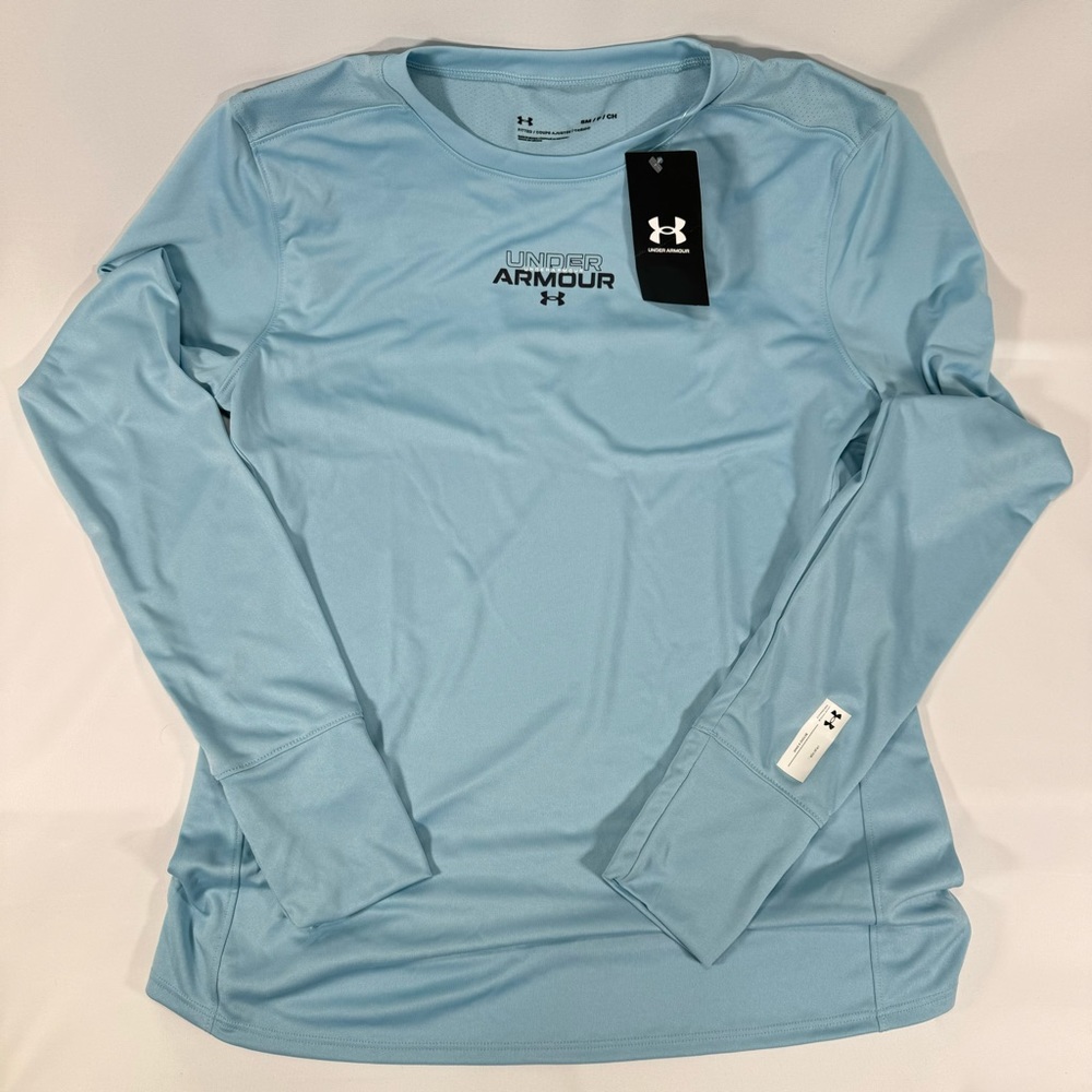 NWT Under Armour Women's Small S Long Sleeve Exercise Shirt Stretch Active Top - Picture 2 of 5
